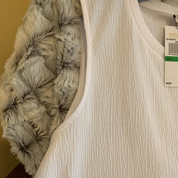 MICHAEL MICHAEL KORS LADIES WHITE BLOUSE LARGE NWT - Picture 6 of 16